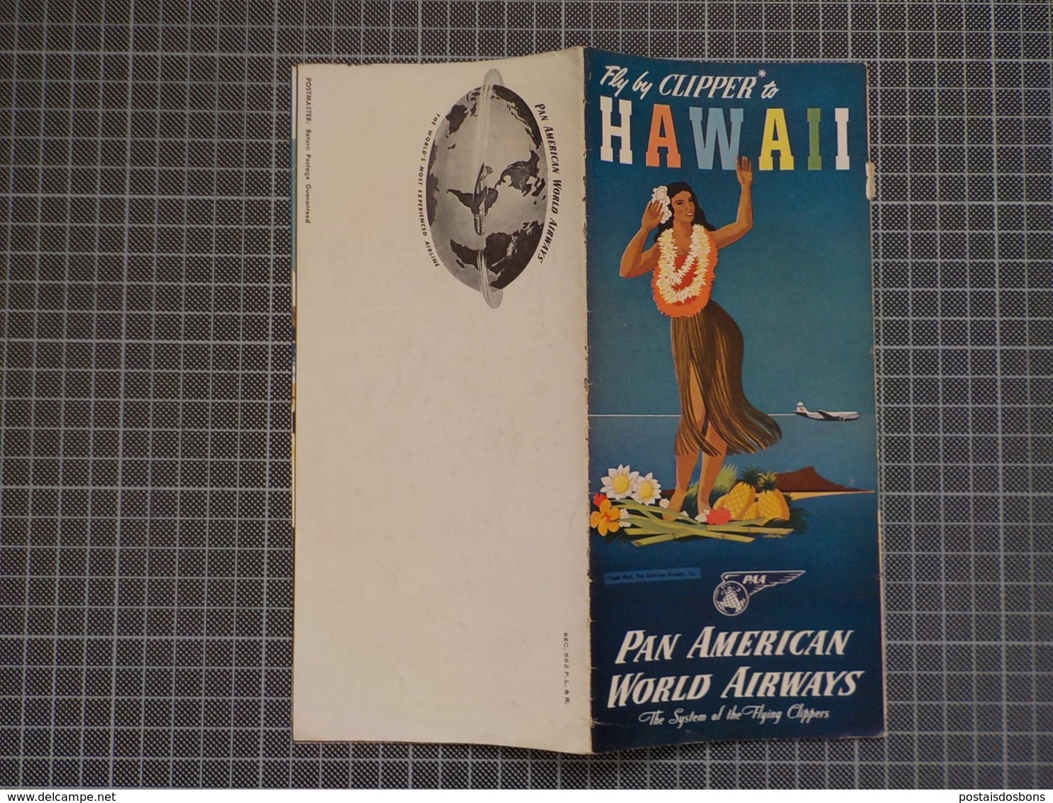 Cx 9) PAN AM PAN AMERICA WORLD AIRWAYS CLIPPER To HAWAII Promotional FOLDING Flyer - Advertisements