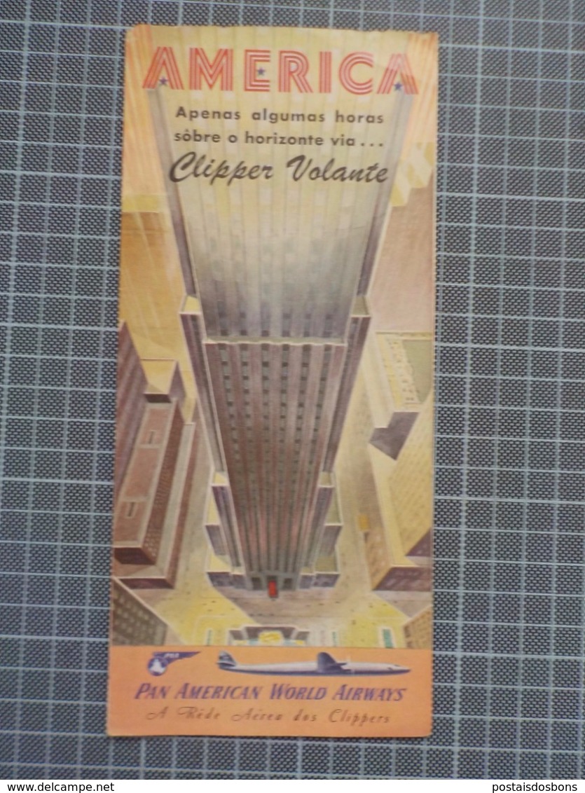 Cx 9) PAN AM PAN AMERICA WORLD AIRWAYS CLIPPER Promotional Flyer In Portuguese - Advertisements