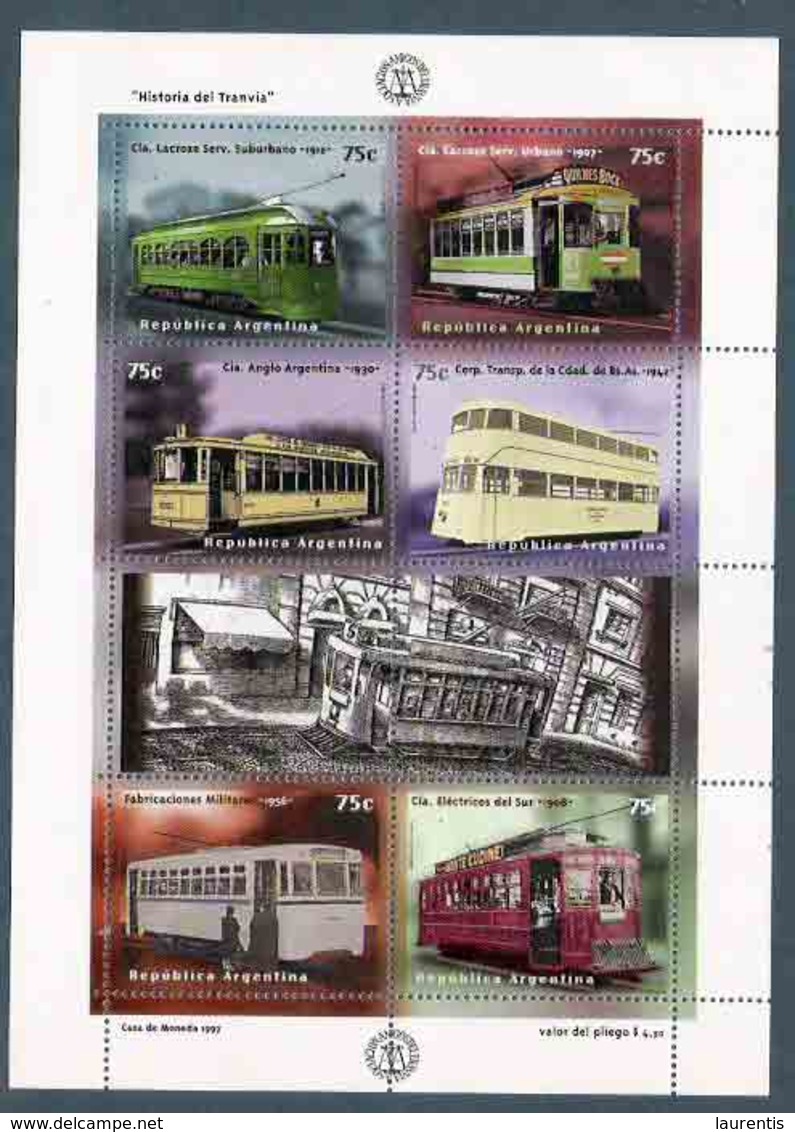 3175  Tramways - Argentine 1971-76 - No Gum - Free Shipping - 2.95  G30 - Tramways