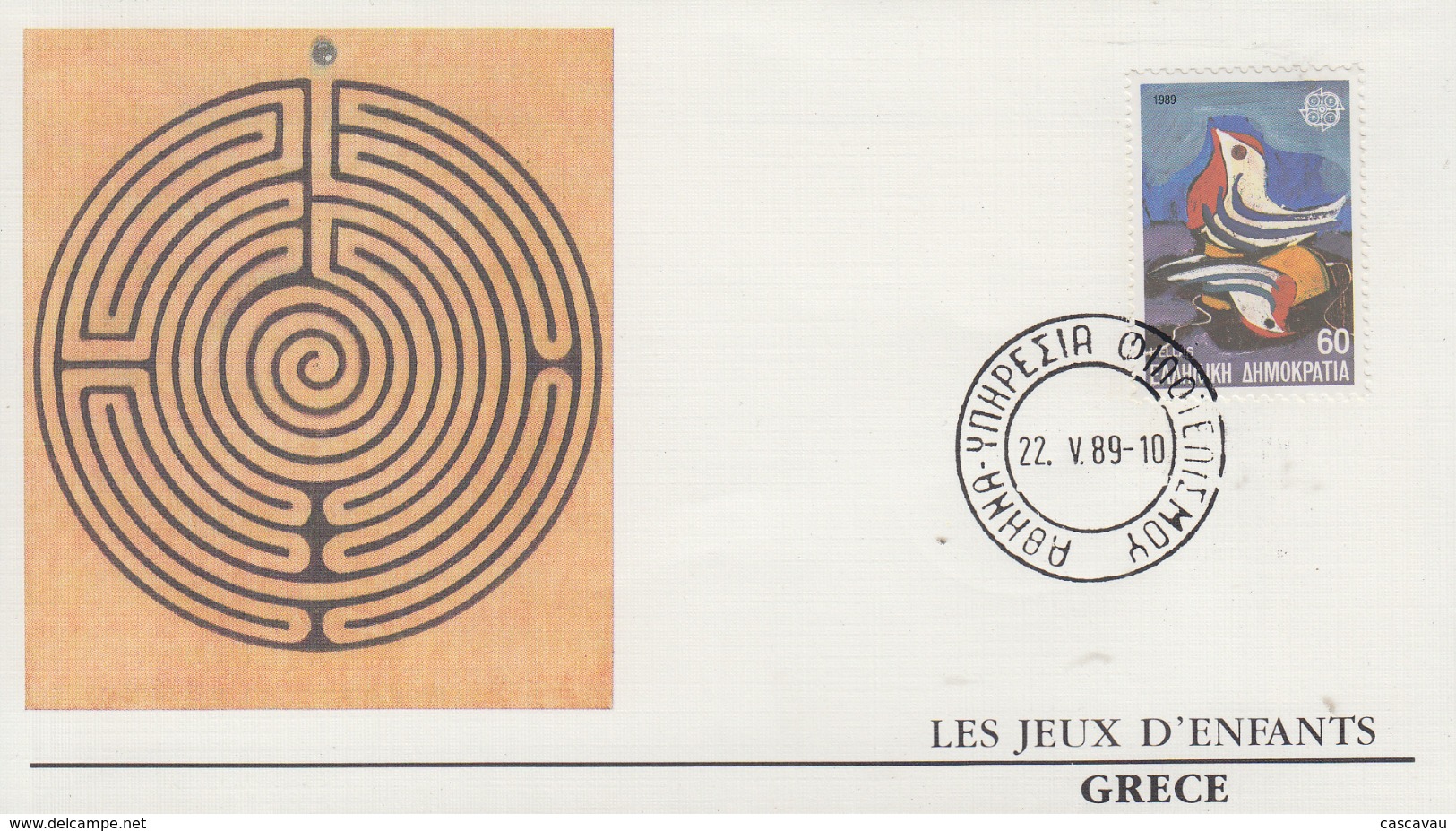 Enveloppe  FDC  1er  Jour   GRECE    EUROPA    1989 - 1989