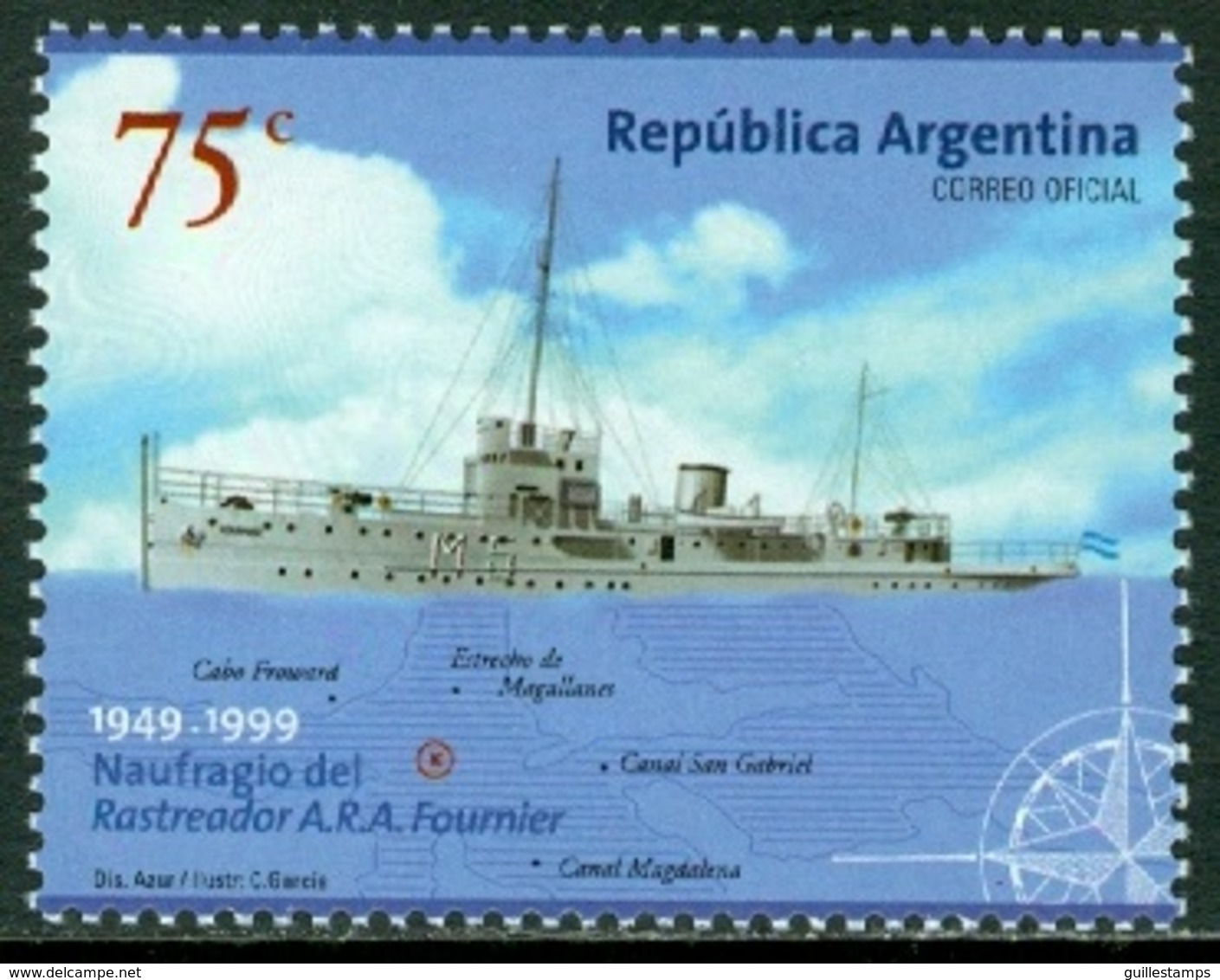 ARGENTINA 1999 SINKING OF THE FOURNIER** (MNH) - Unused Stamps