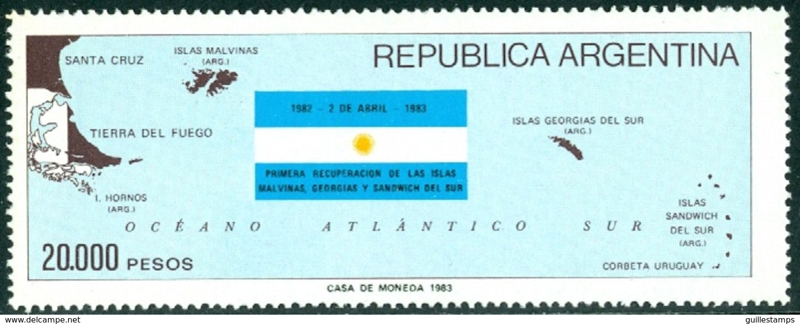 ARGENTINA 1983 RECOVERY OF SOUTH ATLANTIC ISLANDS, MAP** (MNH) - Neufs