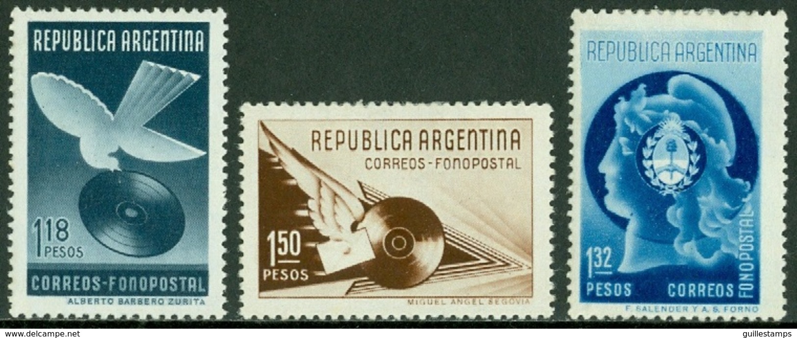 ARGENTINA 1939 PHONOGRPH RECORDS POSTAL SERVICE* (MH) - Neufs