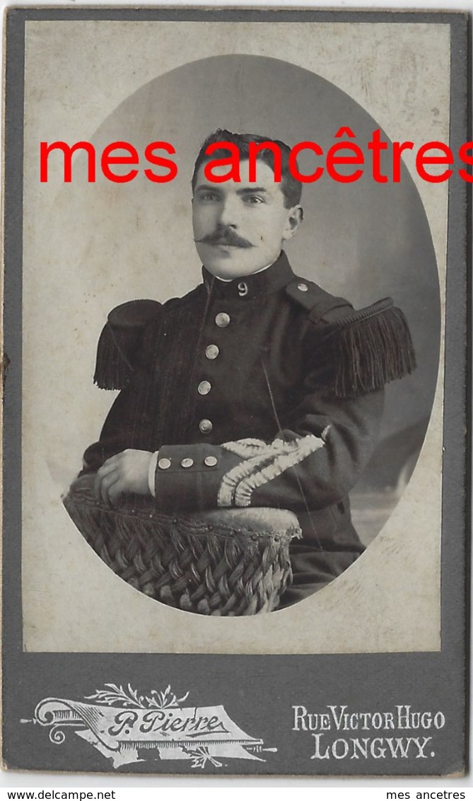 CDV Emile VERDAUD écrit Au Dos  (Verdeau?) 9e R Photo Pierre à Longwy - Guerre, Militaire