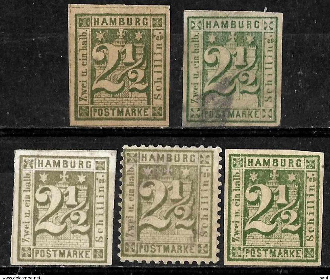 625 - HAMBURG - 1860-65 - OLD REPRINTS, FORGERIES, FALSES, FALSCHEN, FAKES, FALSOS - Collections (without Album)