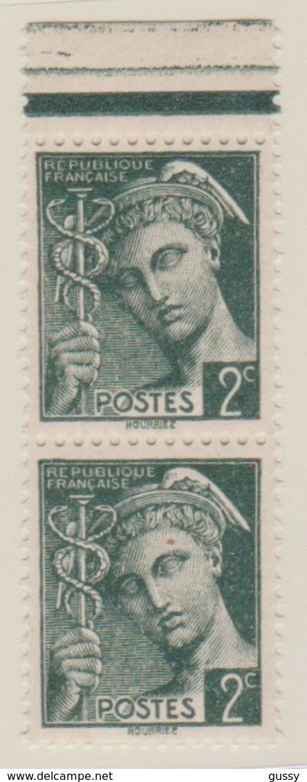 FRANCE 1938-41: Paire Du Y&T 405, Neufs**, BDF, Variété 'le Timbre Du Bas Est Plus Petit' - Usati