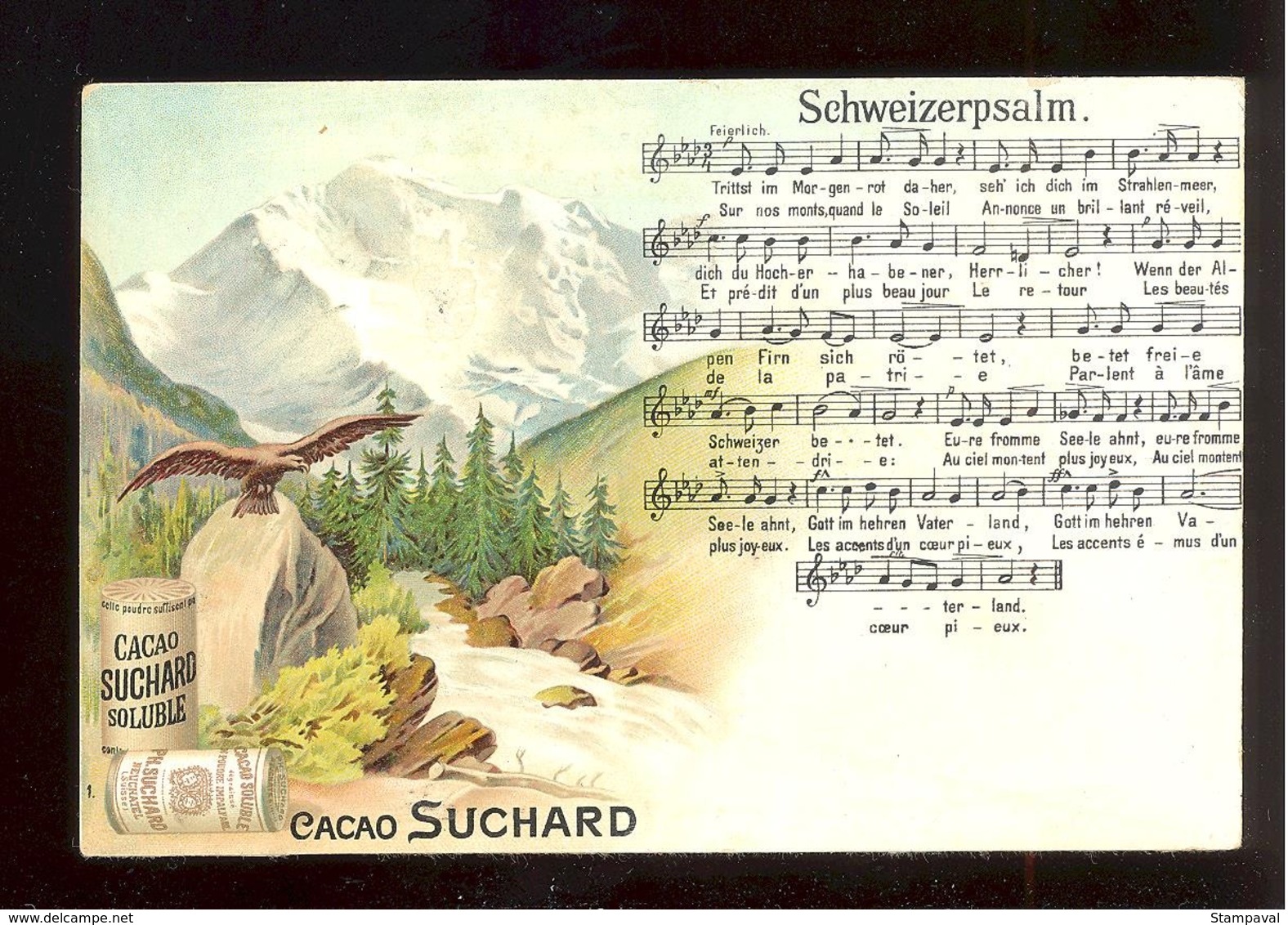 CACAO SUCHARD - SCHWEIZERPSALM - CANTIQUE SUISSE - HYMNE NATIONAL - Reclame