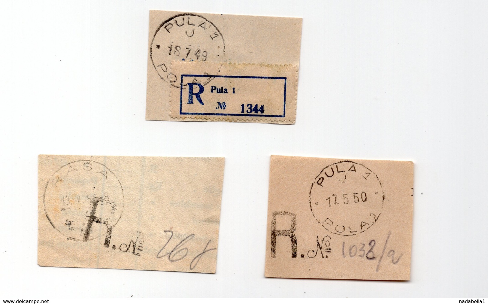 VUJA STT, POLA, BUJE, FUME, REGISTERED LABELS AND POSTMARKS - Other & Unclassified