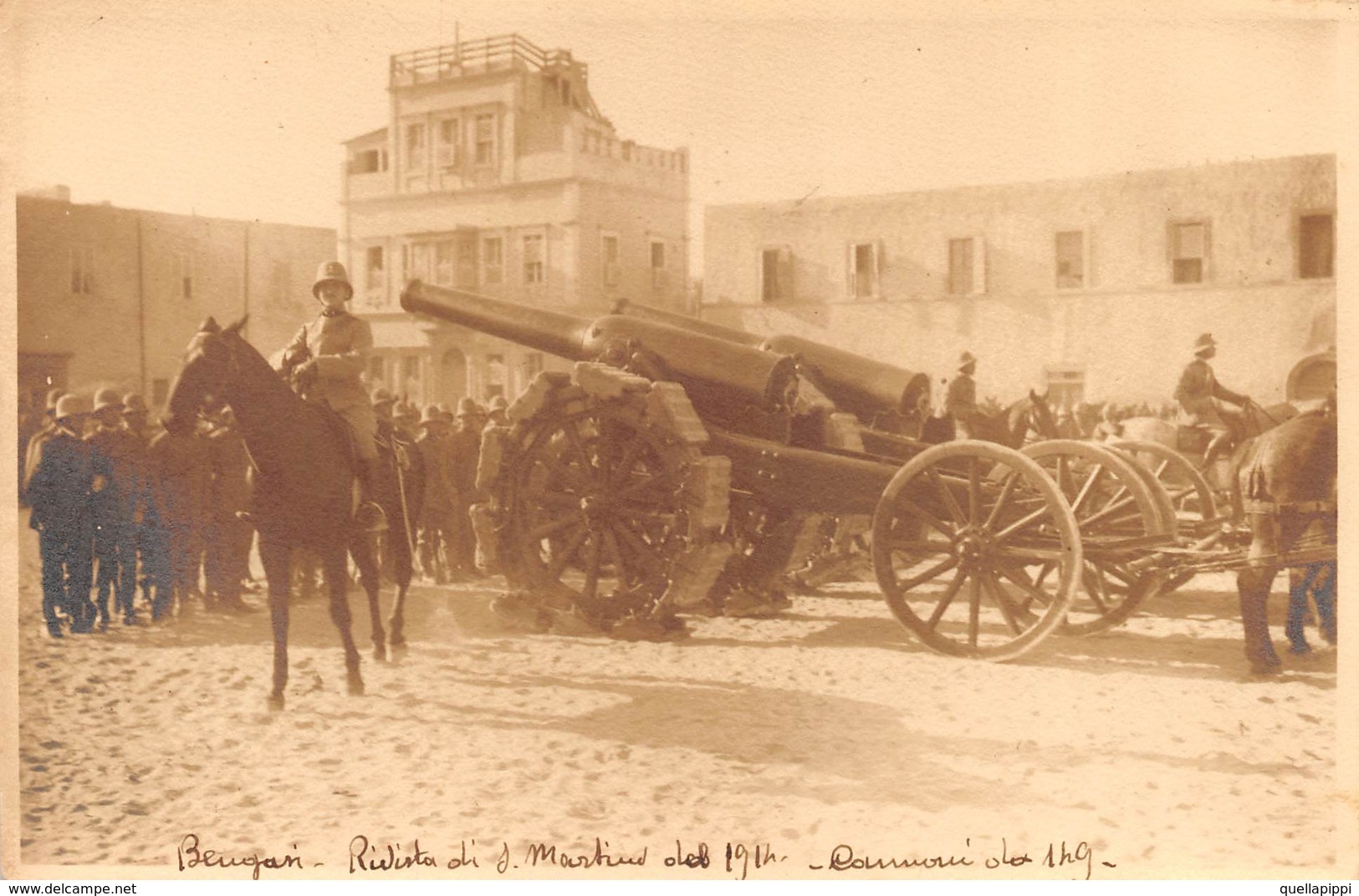 09539 "BENGASI- LIBIA - CIRENAICA - RIVISTA DI SAN MARTINO DEL 1914 - CANNONI DA 149" ORIG. - Africa