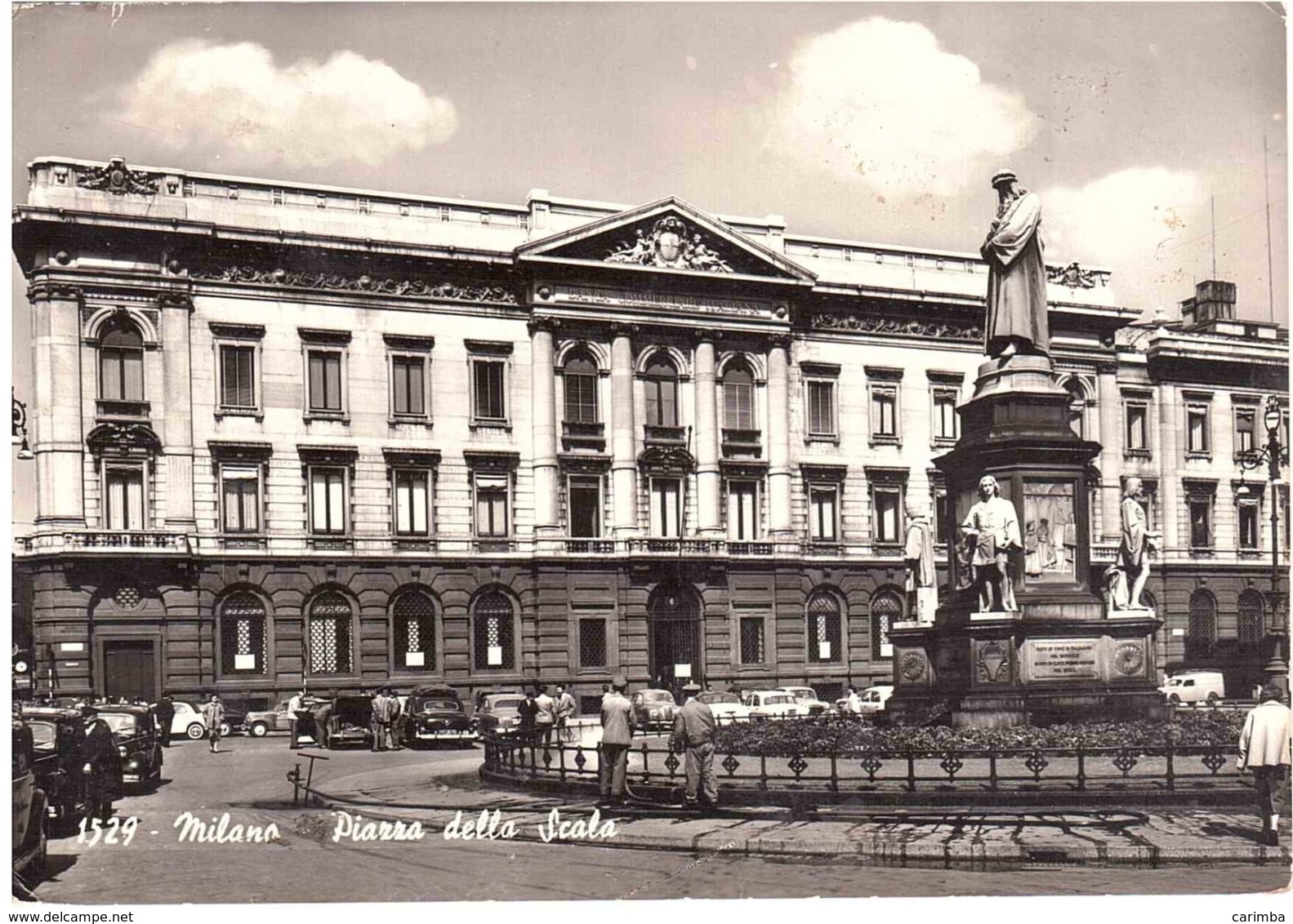 1962 £15 GIORNATA DEL FRANCOBOLLO SU CARTOLINA MILANO PIAZZA DELLA SCALA - Giornata Del Francobollo