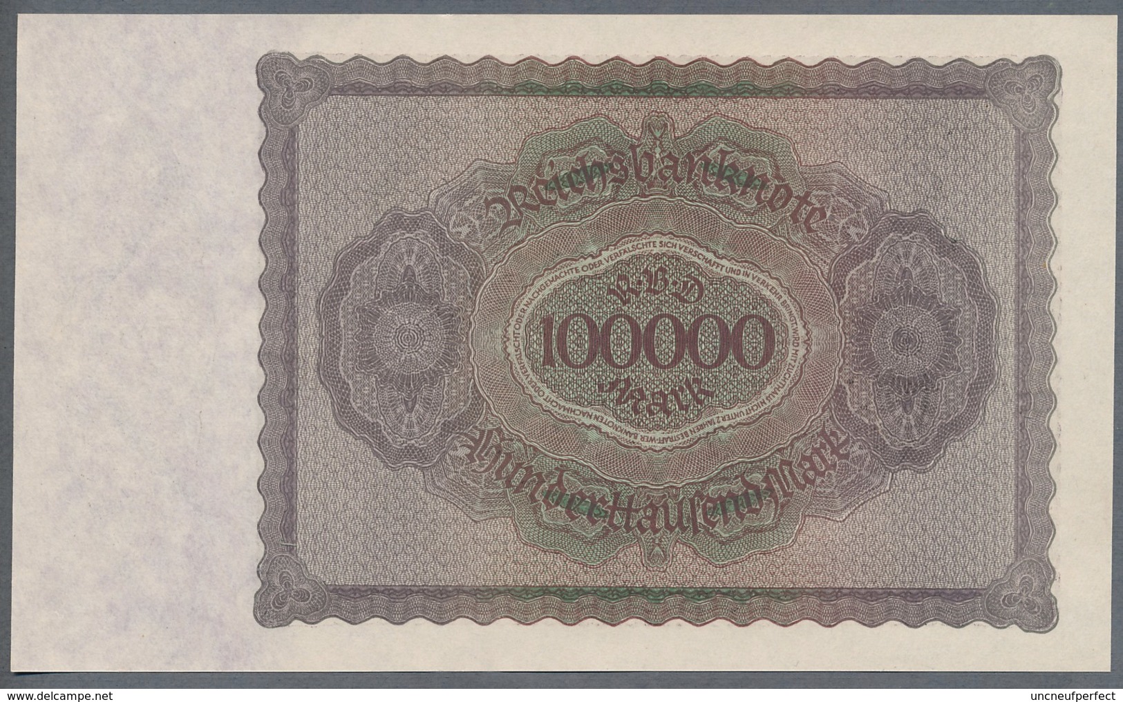 Pick83a Ro82d DEU-83d  100.000 Mark 1923 ** UNC ** - 100000 Mark