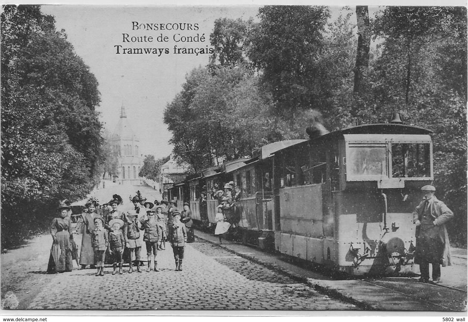 BONSECOURS : Route De Condé - Tramway Français - Très Belle Animation -1919 - Péruwelz