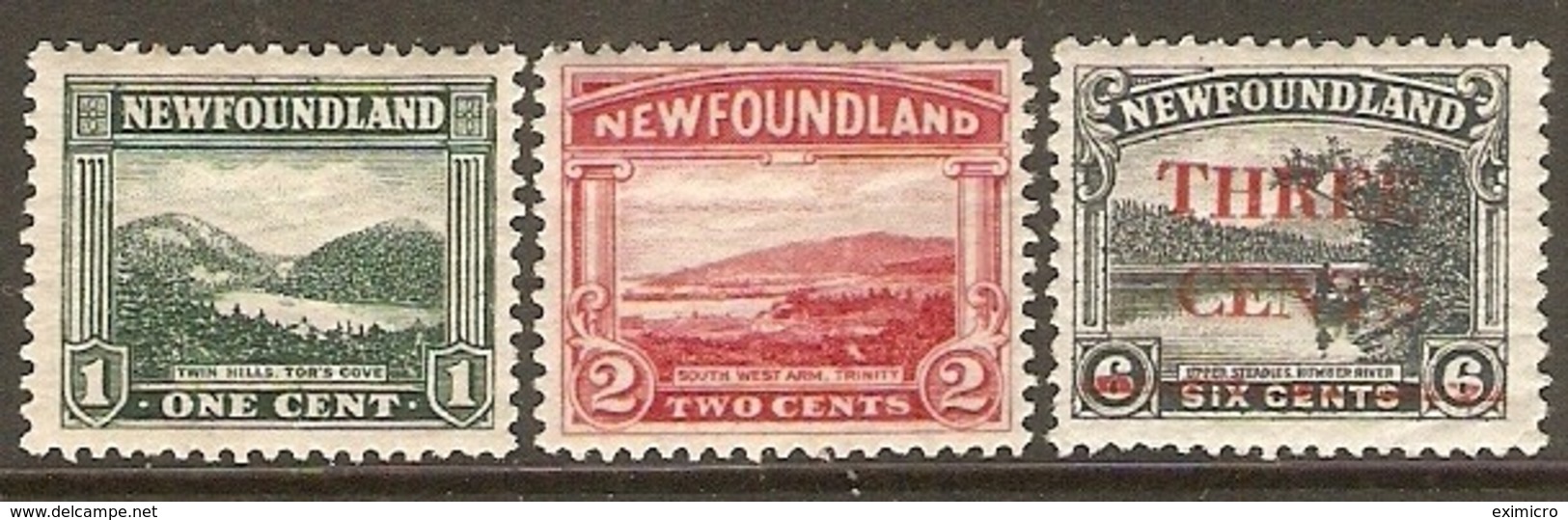 NEWFOUNDLAND 1923 1c, 2c 1929 3c On 6c SG 149, 150, 188 MOUNTED MINT Cat £7 - 1908-1947