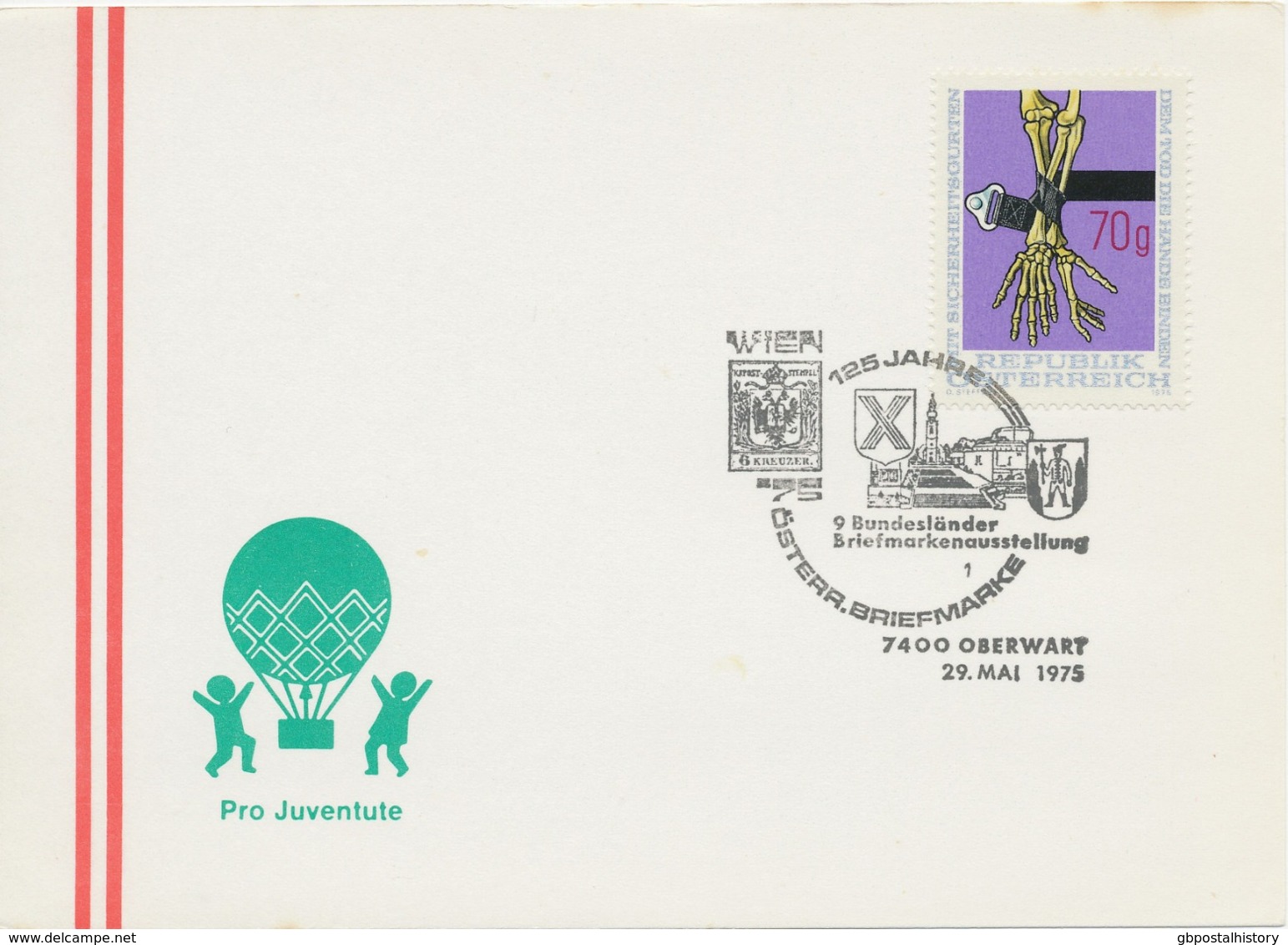 ÖSTERREICH 1975 7400 OBERWART 125 Jahre Österr. Briefmarke - 9. Bundesländer Briefmarkenausstellung - Franking Machines (EMA)