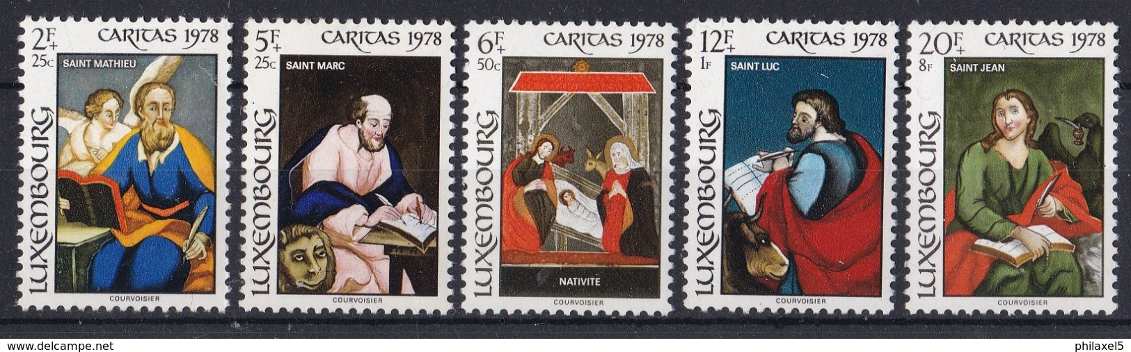 Luxemburg - Caritas: Hinterglasmalerei (I) - MNH - M 976-980 - Ongebruikt