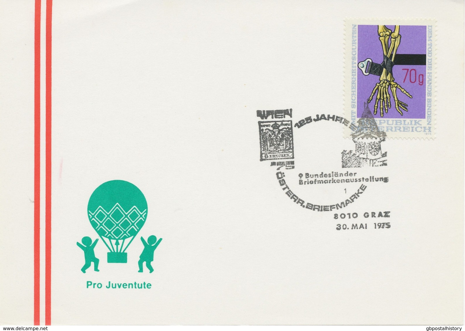 ÖSTERREICH 1975 8010 GRAZ 125 Jahre Österr. Briefmarke - 9. Bundesländer Briefmarkenausstellung - Macchine Per Obliterare (EMA)
