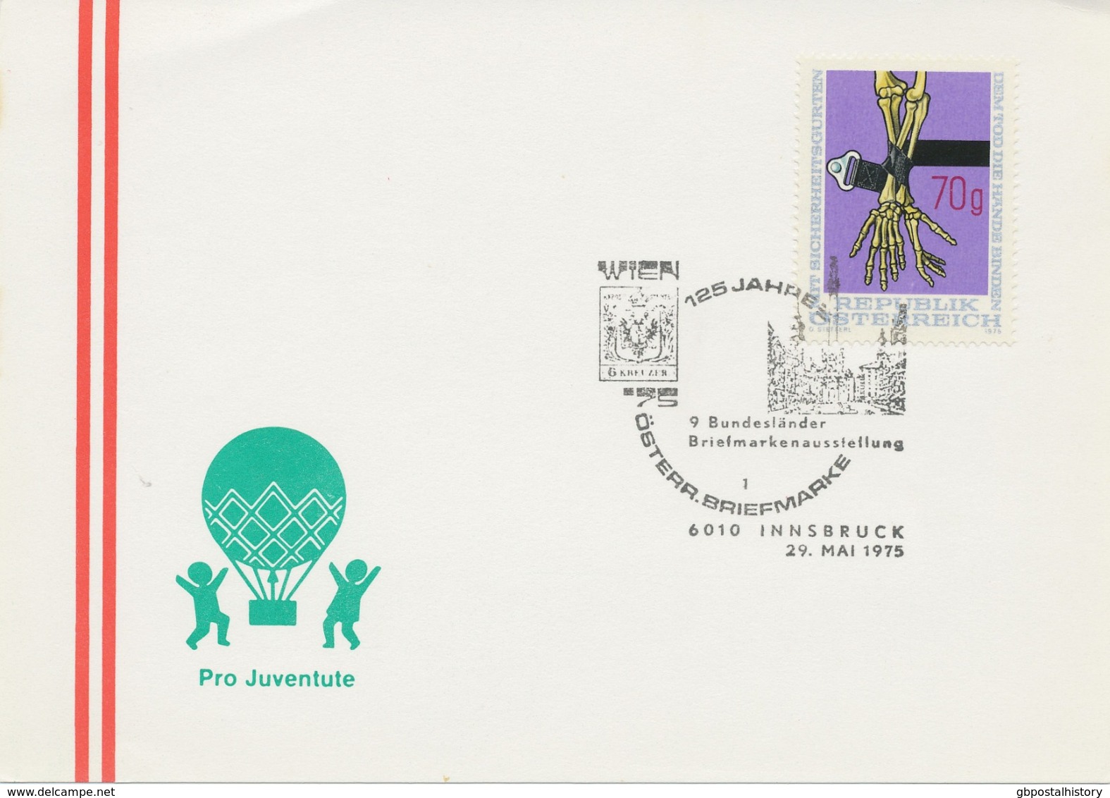 ÖSTERREICH 1975 6010 INNSBRUCK 125 Jahre Österr. Briefmarke - 9. Bundesländer Briefmarkenausstellung - Franking Machines (EMA)