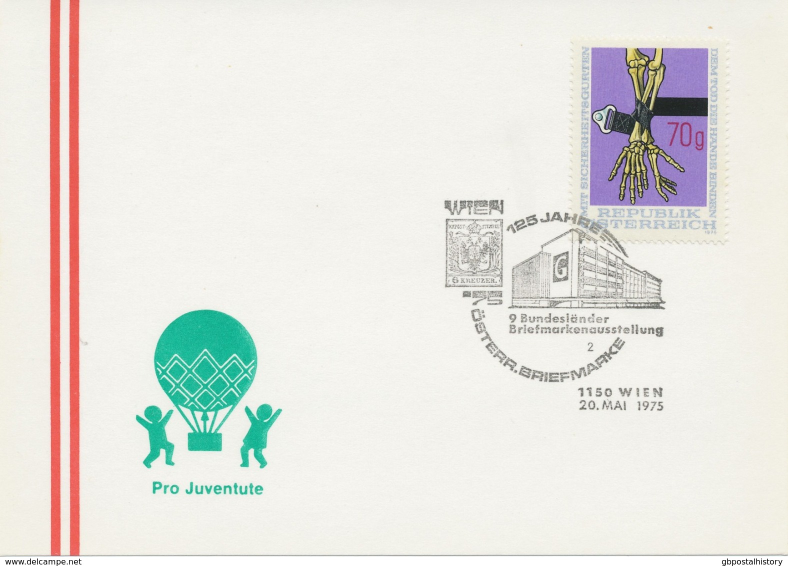 ÖSTERREICH 1975 1150 WIEN 125 Jahre Österr. Briefmarke - 9. Bundesländer Briefmarkenausstellung - Macchine Per Obliterare (EMA)