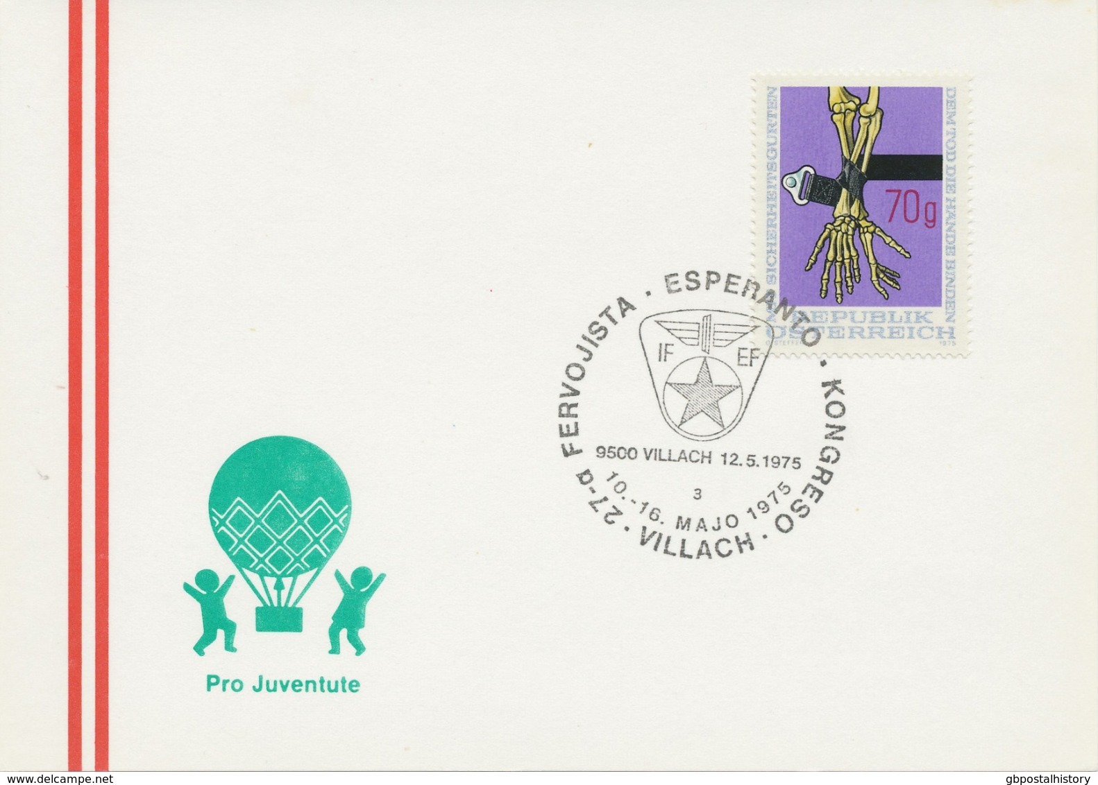 ÖSTERREICH 1975 9500 VILLACH FERVOJISTA - ESPERANTO - KONGRESO 10.-16. Majo 1975 - Franking Machines (EMA)