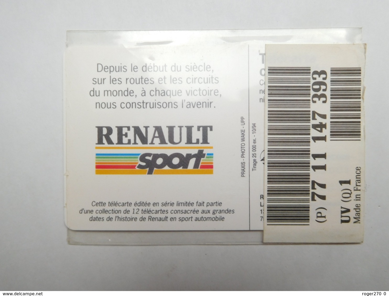 Carte Téléphone Privée , 5U , Auto Renault L'Etoile Filante , Sous Blister Ouvert , 25 000 Ex - Privat