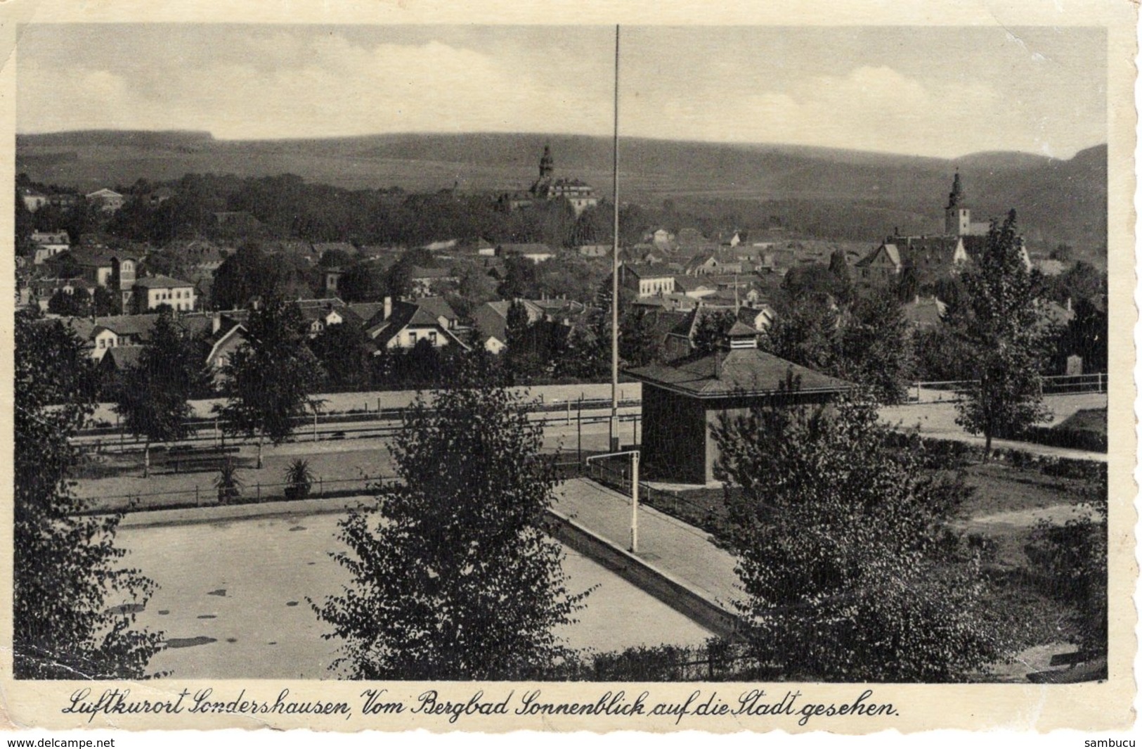 Luftkurort Sondershausen Vom Bergbad Sonnenblick Auf Die Stadt Gesehen Ca 1940 - Sondershausen