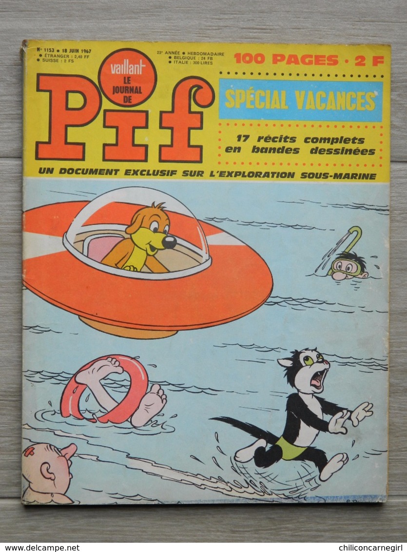 Vaillant Le Journal De Pif - N° 1153 - Editions VAILLANT - Juin 1967 - Exploration Sous Marine - Vaillant