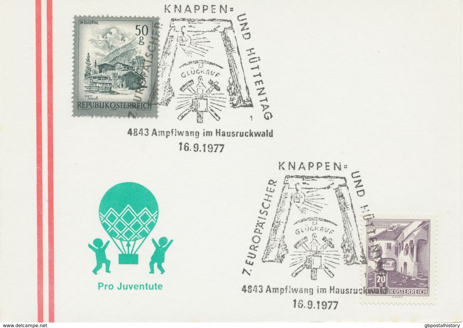 ÖSTERREICH 1977 4843 AMPFLWANG IM HAUSRUCKWALD 7. Europäischer Knappen- Und Hüttentag - Maschinenstempel (EMA)