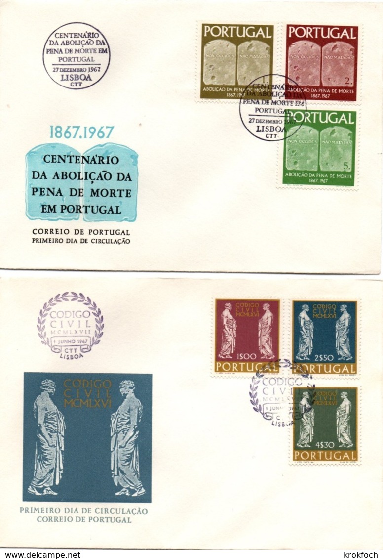 Codigo Civil & Aboliçao Da Pena De Morte - FDC Lisboa 1967 - Droit Law Recht - Peine De Mort - Code Civil - FDC