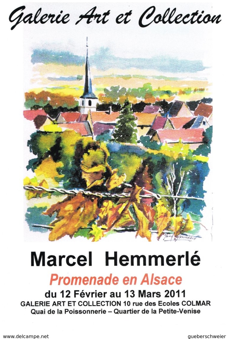 Affiche Exposition De Marcel HEMMERLE "Promenade En Alsace" Ft 32 X 45 Cm - Manifesti