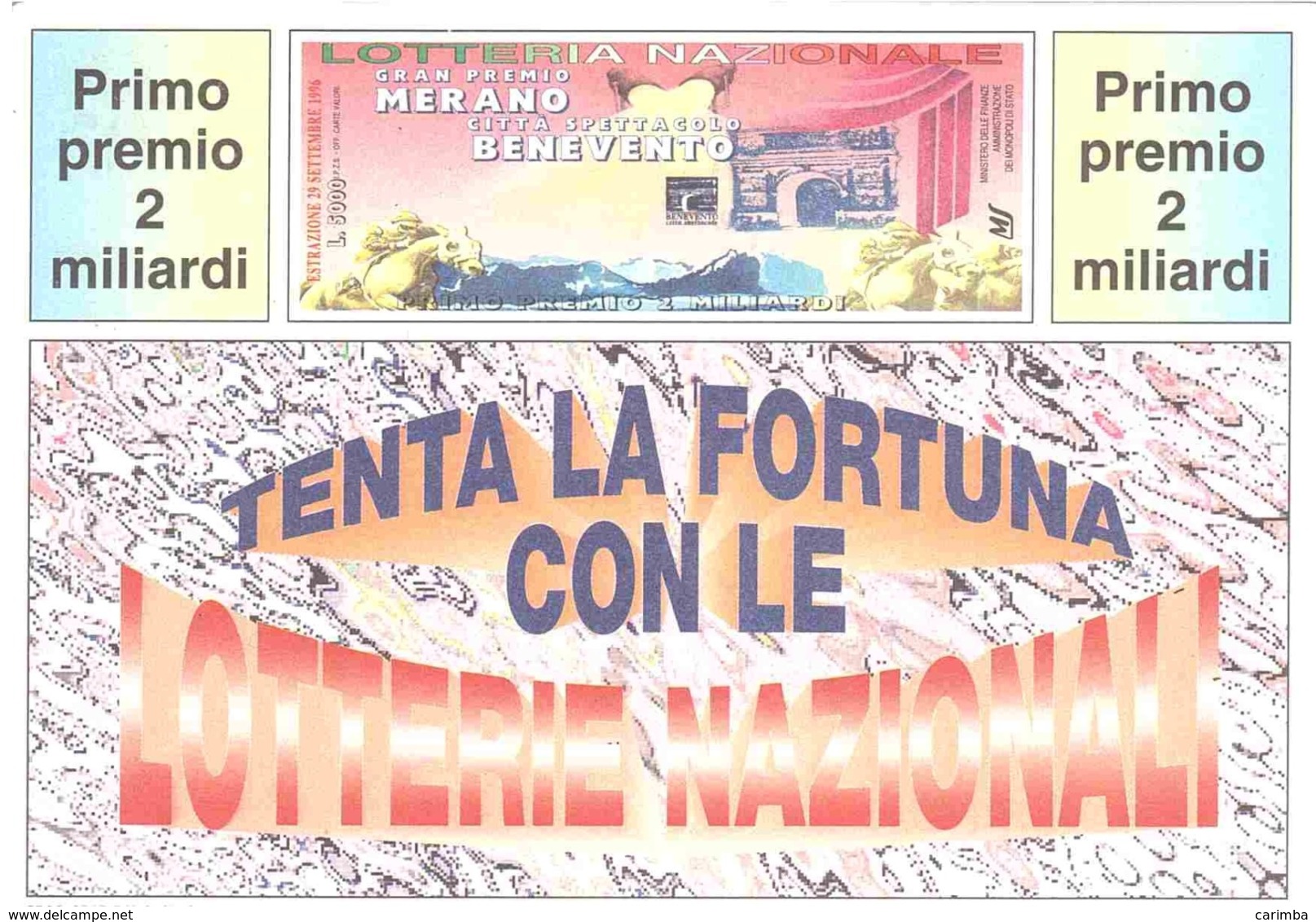 1992 £600  MARATEA SU CARTOLINA LOTTERIA NAZIONALE - Pubblicitari