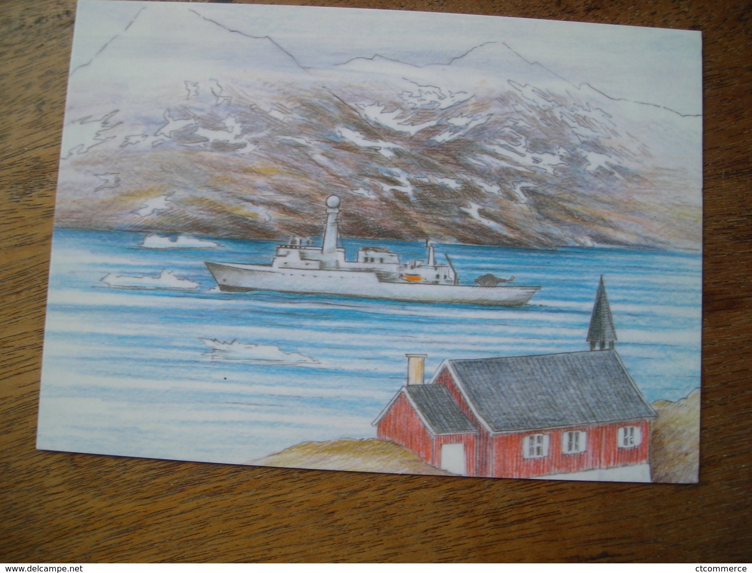 Répresentation Du Timbre,  Art Bateau Triton - Greenland