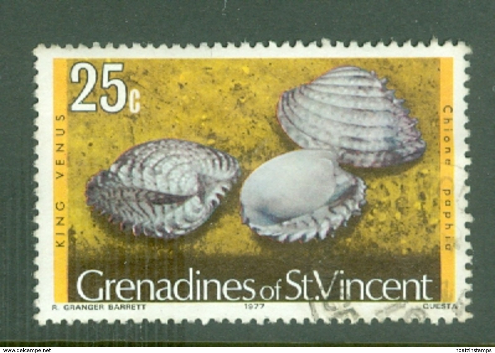 St Vincent Grenadines: 1974/77   Shells & Molluscs  SG46A    25c   [No Imprint Date]    Used - St.Vincent & Grenadines