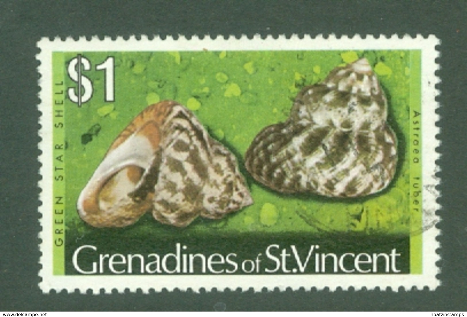 St Vincent Grenadines: 1974/77   Shells & Molluscs  SG50A    $1   [No Imprint Date]    Used - St.Vincent & Grenadines