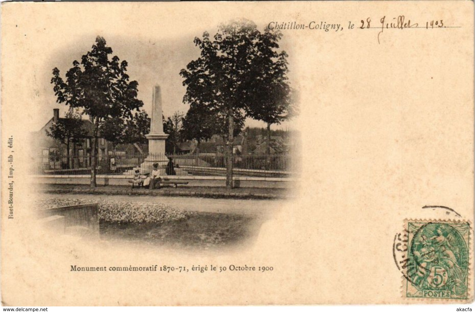 CPA CHATILLON-COLIGNY Le Monument Commemoratif 1870-71 Erige (228539) - Chatillon Coligny