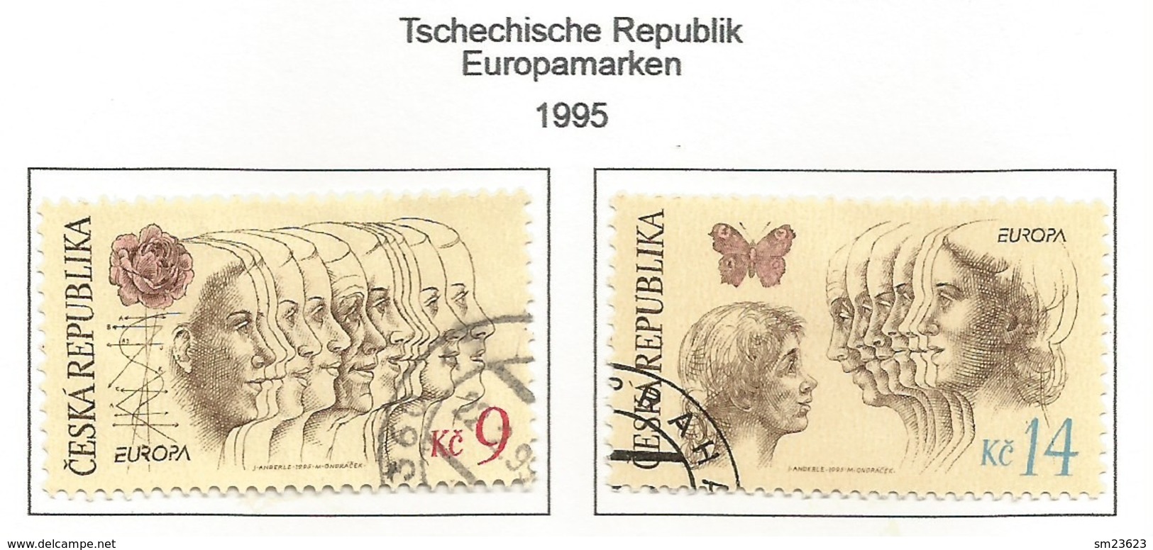 Tschechische Republik 1995  Mi.Nr. 76 / 77 , EUROPA CEPT - Frieden Und Freiheit - Gestempelt / Fine Used / (o) - 1995