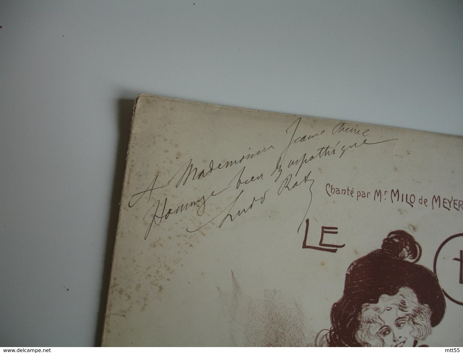 Autographe Signature Ludo Ratz Musicien Ancienne  Partition Musique Gravure Le Chic Chansonnette - Partitions Musicales Anciennes