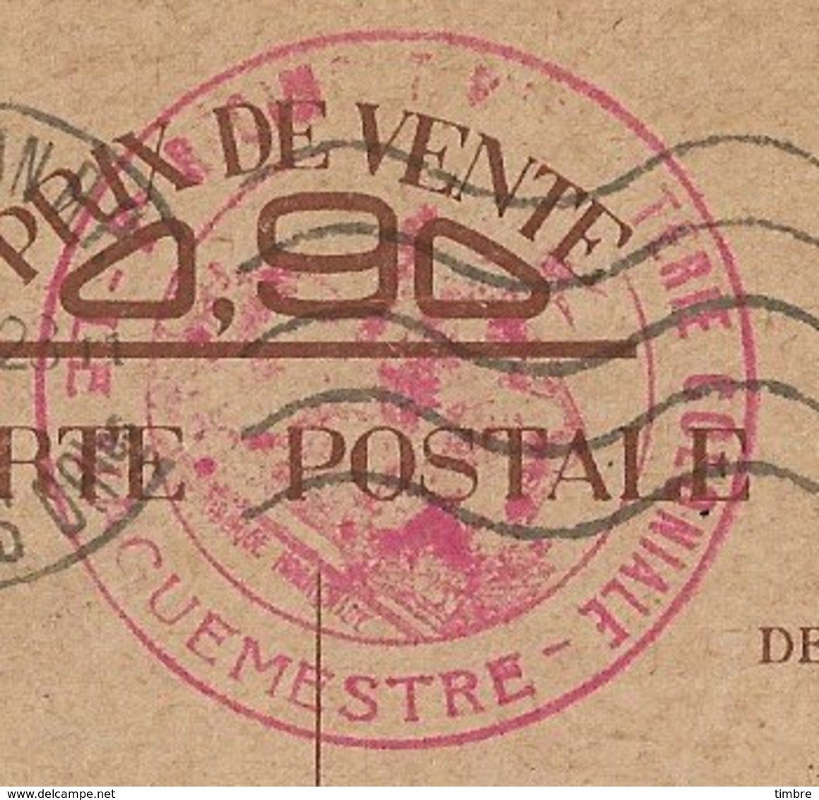 Entier Postal 90c Iris Perpignan Déesse Assise ...Coloniale - Guerra Del 1939-45