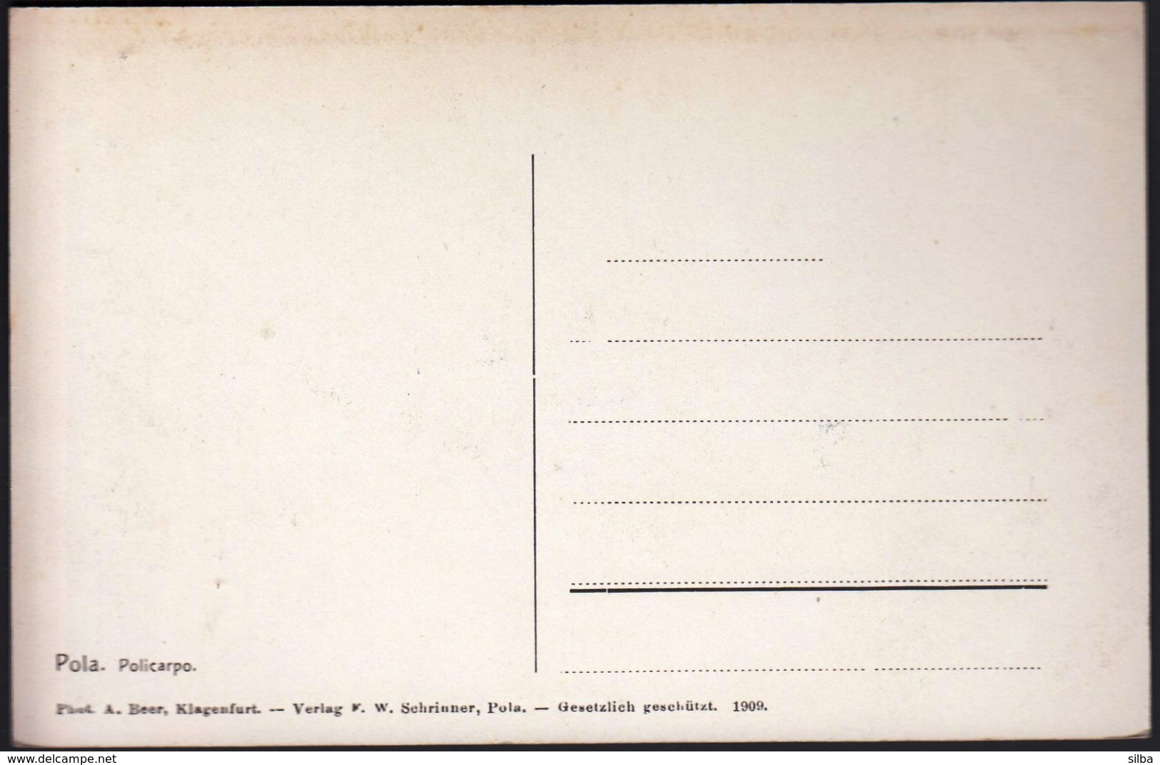 Croatia Pola Pula 1909 / Policarpo / Garden / Uncirculated, Unused / Beer - Schrinner - Croazia