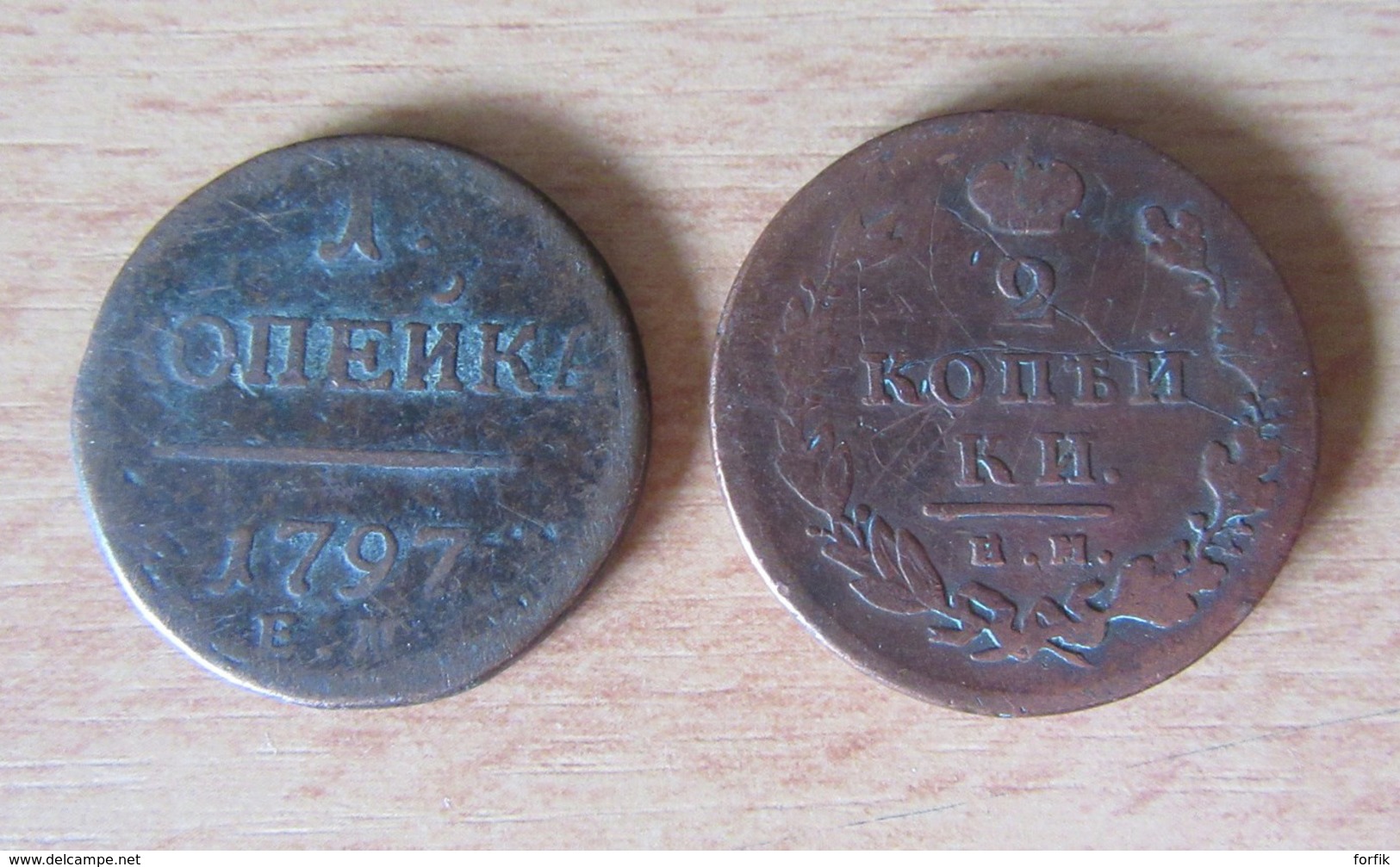 Russie - 2 Monnaies 1 Kopeck 1797 Et 2 Kopeck 1814 - Cuivre / Bronze - Russie