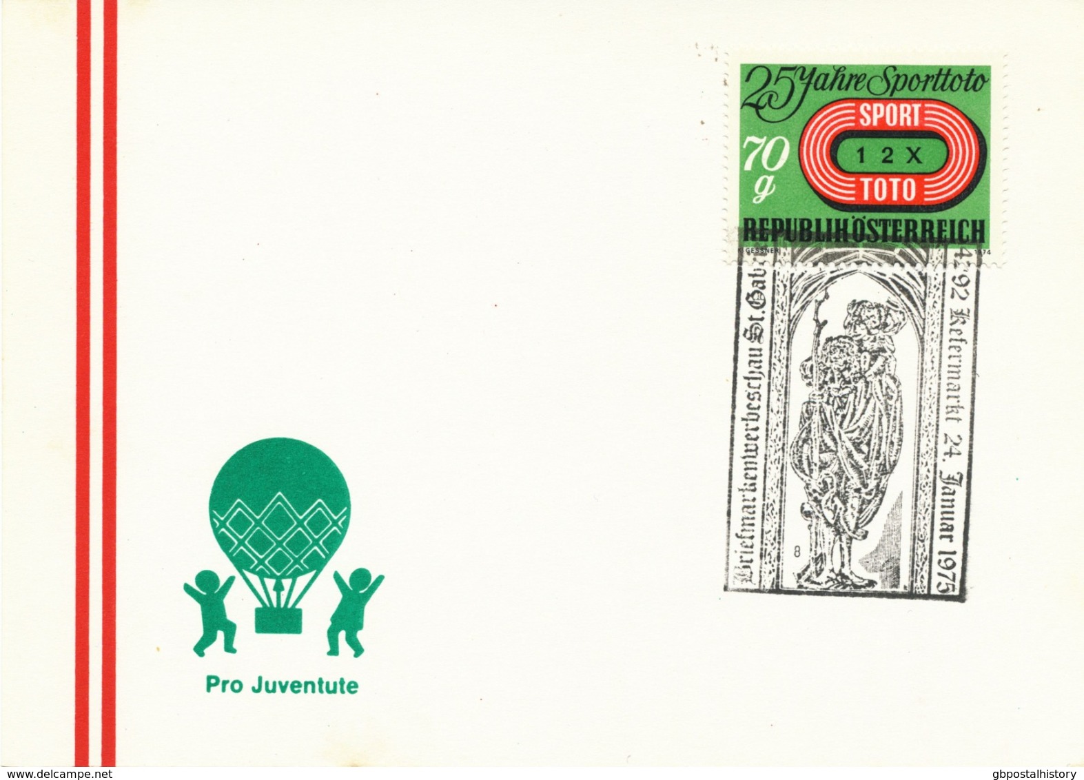 ÖSTERREICH 1975, 4292 KEFERMARKT Briefmarkenwerbeschau St. Gabriel - Frankeermachines (EMA)