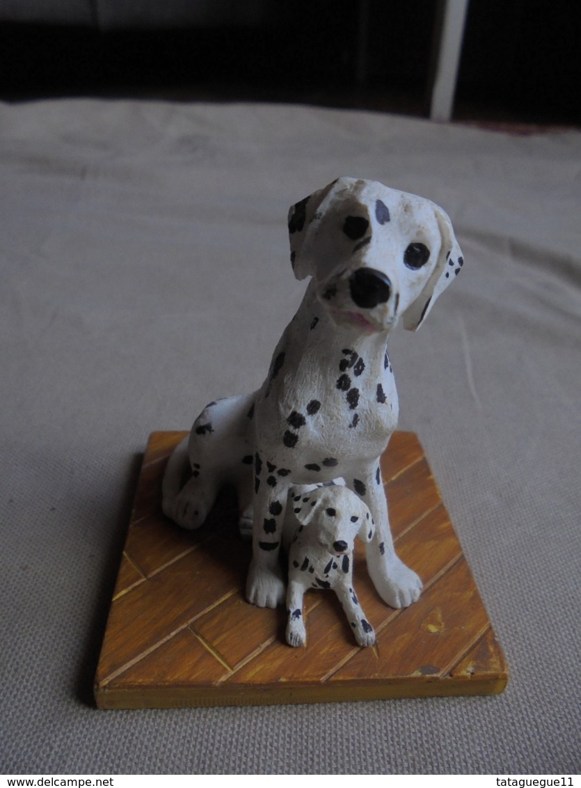 Statuette De Chien - Dalmatien Et Son Chiot - Animales