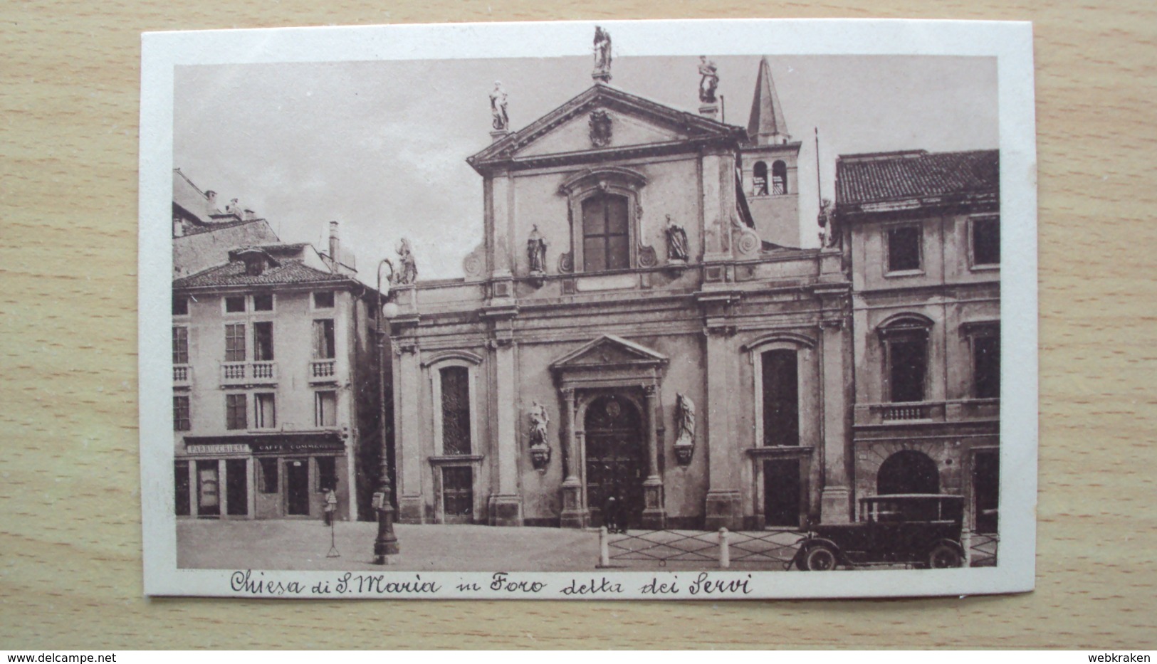 VENETO CARTOLINA DA VICENZA CHIESA S. MARIA DEI SERVI AUTO IN PRIMO PIANO FORMATO PICCOLO NON VIAGGIATA - Vicenza