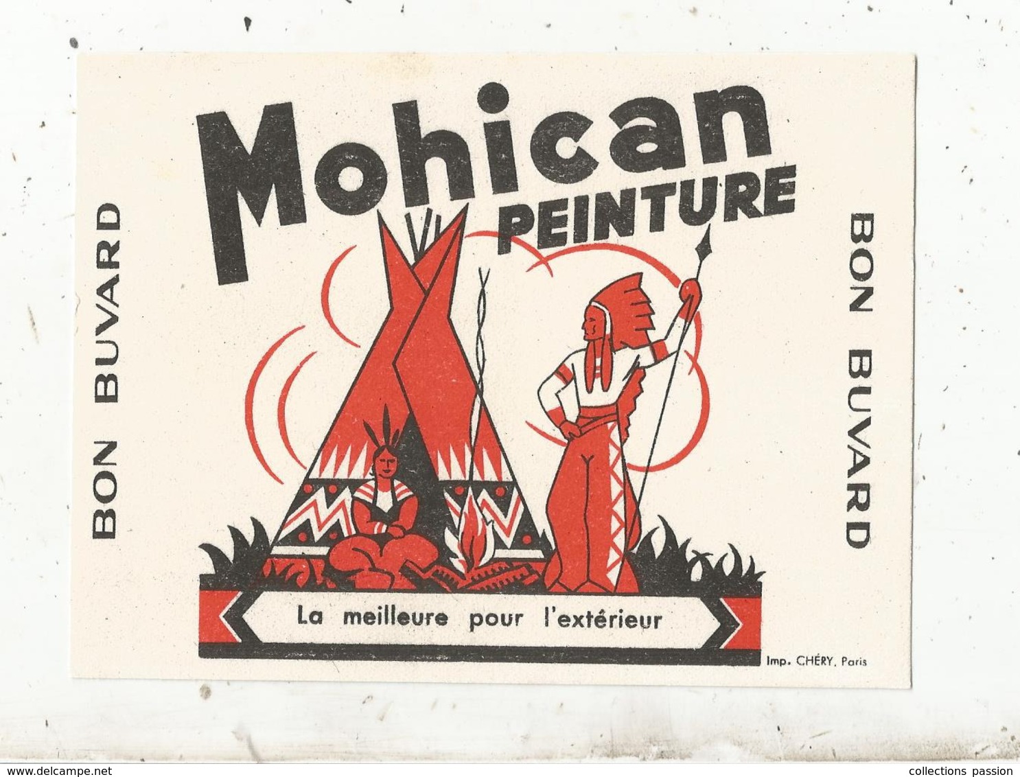 Buvard ,MOHICAN Peinture ,indiens - Peintures