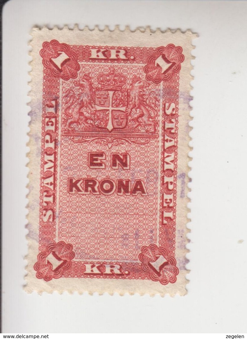 Zweden Fiskale Zegel Cat. Barefoot Stämpel (Documentary)  39 - Revenue Stamps