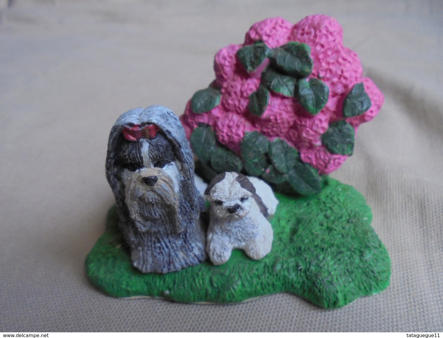 Statuette De Chien - Lhassa Apso Et Son Chiot - Dieren