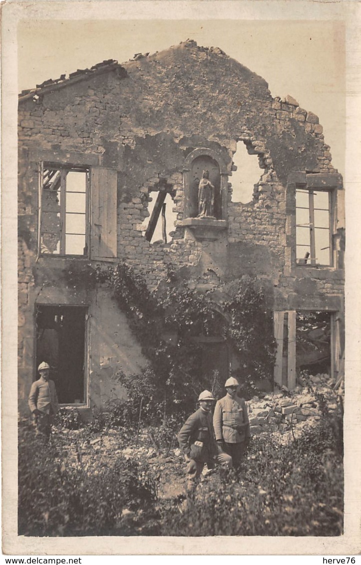 Militaria - Carte Photo - Souvenir De CHATILLON SOUS LES COTES - 24 Septembre 1916 - Ruines - église - Otros & Sin Clasificación