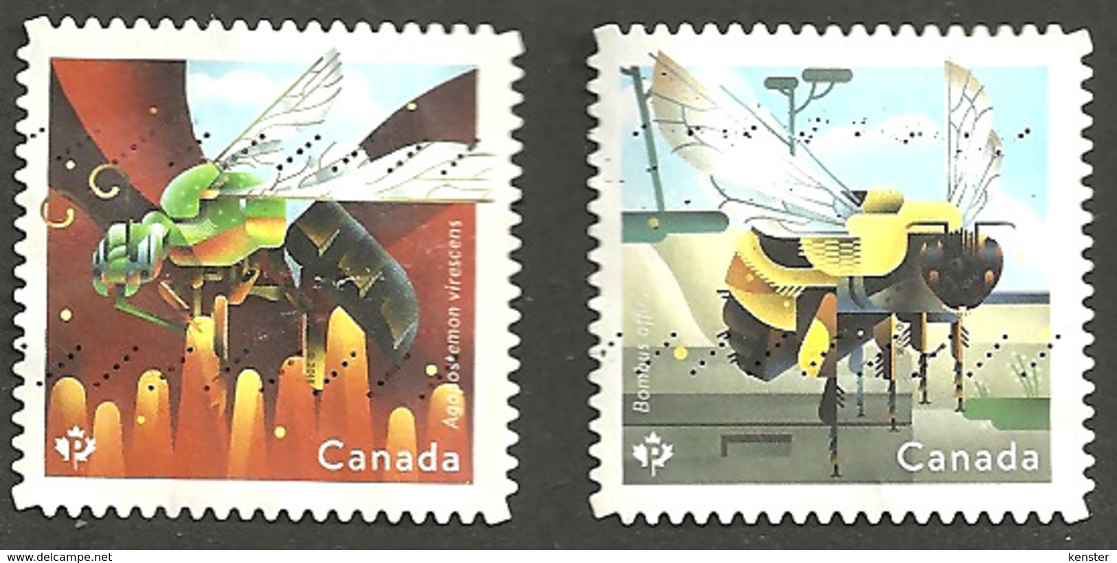 Sc. #3099 & 3108 Native Bees Booklet Pair 2018 K041 - Oblitérés