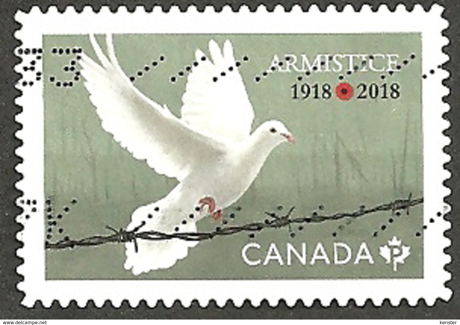 Sc. #3131 Armistice 1918-2018 Booklet Single 2018 K048 - Oblitérés