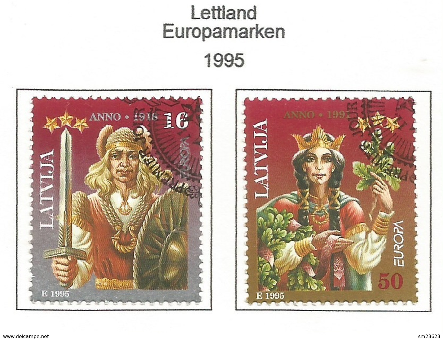 Lettland / Latvija  1995  Mi.Nr. 414 / 415 , EUROPA CEPT - Frieden Und Freiheit - Gestempelt / Fine Used / (o) - 1995