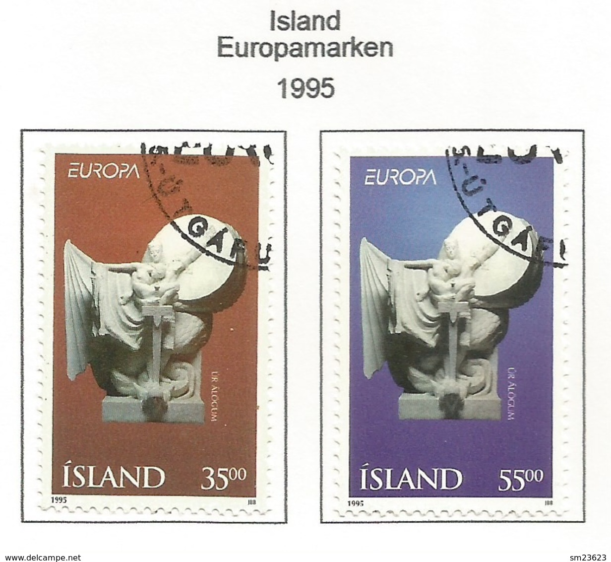 Island  1995  Mi.Nr. 626 / 627 , EUROPA CEPT - Frieden Und Freiheit - Gestempelt / Fine Used / (o) - 1995